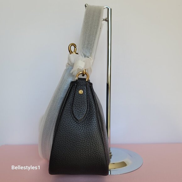 COACH Cary Soft Pebbled Leather with Convertible Straps Crossbody- Black color - Picture 8 of 16